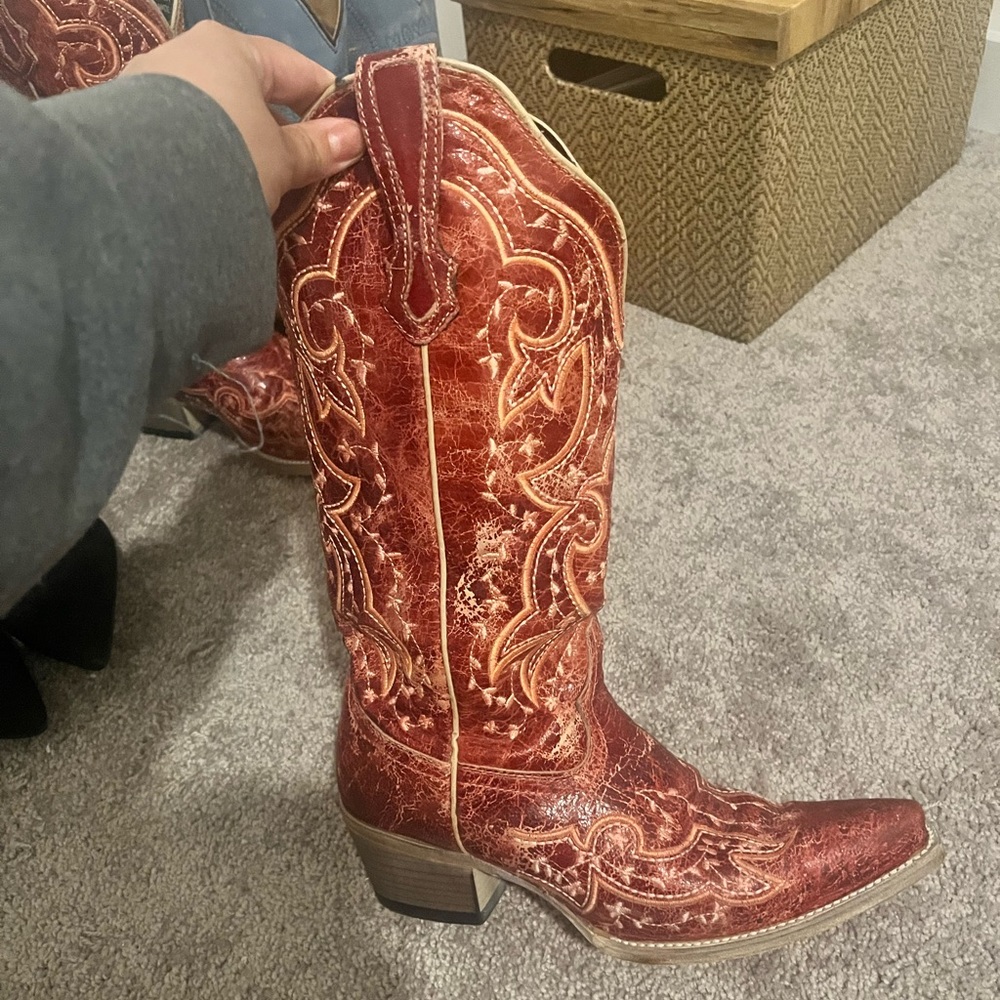 tall red cowgirl boots